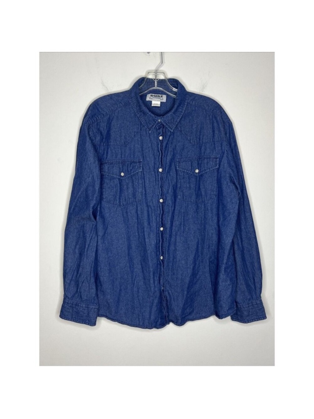 Duke Western Blue Denim Snap-Up Shirt 3X